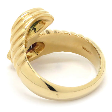 ブルガリ BVLGARI ドッピオ バチェラート イエローゴールド K18YG アイオライト ペリドット リング 指輪 750 18金 11.5号