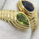 ブルガリ BVLGARI ドッピオ バチェラート イエローゴールド K18YG アイオライト ペリドット リング 指輪 750 18金 11.5号