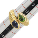 ブルガリ BVLGARI ドッピオ バチェラート イエローゴールド K18YG アイオライト ペリドット リング 指輪 750 18金 11.5号