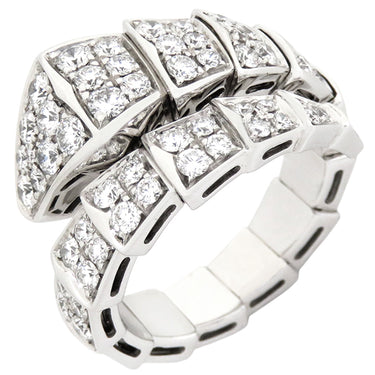 ブルガリ BVLGARI セルペンティ ヴァイパー ダイヤリング 345223 ホワイトゴールド K18WG ダイヤモンド 14038 リング 指輪 フルパヴェ 750 18K WG