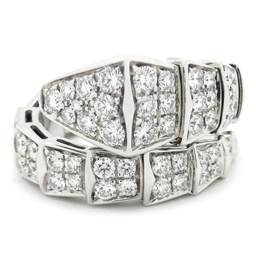 ブルガリ BVLGARI セルペンティ ヴァイパー ダイヤリング 345223 ホワイトゴールド K18WG ダイヤモンド 14038 リング 指輪 フルパヴェ 750 18K WG