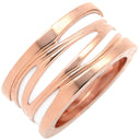 ブルガリ BVLGARI ビーゼロワン B-zero1 レジェンド 4バンドリング ピンクゴールド×ホワイト K18PG セラミック #61 リング 指輪 Au750 18K 18金 20号