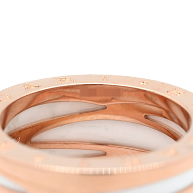 ブルガリ BVLGARI ビーゼロワン B-zero1 レジェンド 4バンドリング ピンクゴールド×ホワイト K18PG セラミック #61 リング 指輪 Au750 18K 18金 20号