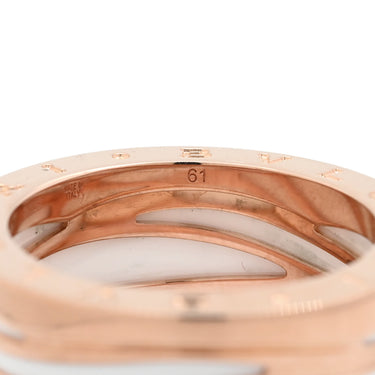 ブルガリ BVLGARI ビーゼロワン B-zero1 レジェンド 4バンドリング ピンクゴールド×ホワイト K18PG セラミック #61 リング 指輪 Au750 18K 18金 20号