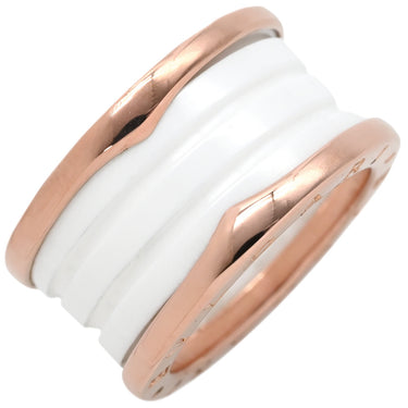 ブルガリ BVLGARI ビーゼロワン B-zero1 4バンドリング 345836 ピンクゴールド×ホワイト K18PG セラミック #53(JP13) リング 指輪 白 750PG 18金 11.5号