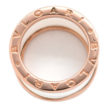 ブルガリ BVLGARI ビーゼロワン B-zero1 4バンドリング 345836 ピンクゴールド×ホワイト K18PG セラミック #53(JP13) リング 指輪 白 750PG 18金 11.5号