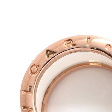 ブルガリ BVLGARI ビーゼロワン B-zero1 4バンドリング 345836 ピンクゴールド×ホワイト K18PG セラミック #53(JP13) リング 指輪 白 750PG 18金 11.5号
