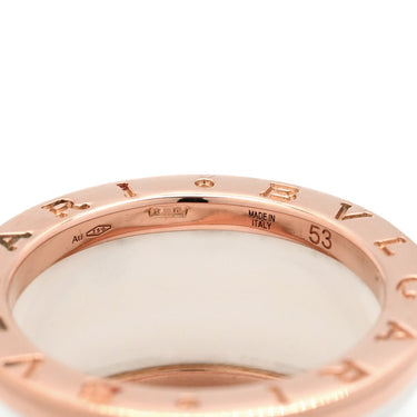 ブルガリ BVLGARI ビーゼロワン B-zero1 4バンドリング 345836 ピンクゴールド×ホワイト K18PG セラミック #53(JP13) リング 指輪 白 750PG 18金 11.5号