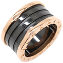 ブルガリ BVLGARI ビーゼロワン B-zero1 4バンドリング ピンクゴールド×ブラック K18PG セラミック #55 リング 指輪 黒 750PG 18金 14.5号