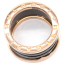 ブルガリ BVLGARI ビーゼロワン B-zero1 4バンドリング ピンクゴールド×ブラック K18PG セラミック #55 リング 指輪 黒 750PG 18金 14.5号