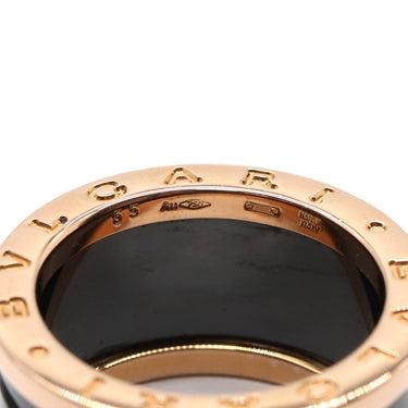 ブルガリ BVLGARI ビーゼロワン B-zero1 4バンドリング ピンクゴールド×ブラック K18PG セラミック #55 リング 指輪 黒 750PG 18金 14.5号