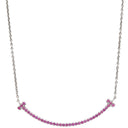 ティファニー Tiffany & Co Tスマイル ペンダント スモール ピンクサファイア ホワイトゴールド K18WG ピンクサファイア ネックレス Au750 Tiffany T smile