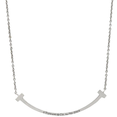 ティファニー Tiffany & Co Tスマイル ペンダント スモール ピンクサファイア ホワイトゴールド K18WG ピンクサファイア ネックレス Au750 Tiffany T smile