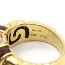 ブルガリ BVLGARI ガンチョ イエローゴールド K18YG トルマリン ダイヤモンド リング 指輪 赤 750 18金 11号