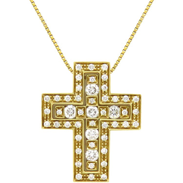 ダミアーニ DAMIANI ベルエポック S 20053701 イエローゴールド K18YG ダイヤモンド ネックレス ペンダント 750 18金 クロス 十字架