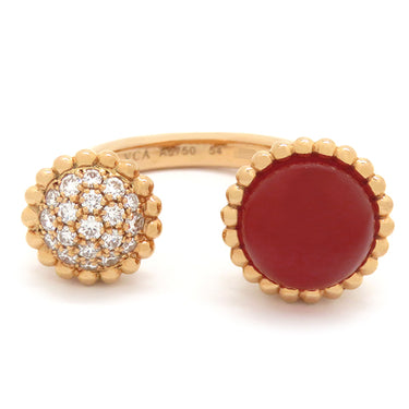 ヴァンクリーフアーペル Van Cleef & Arpels ペルレ クルール アントレ レ ドア VCARN32458 ローズゴールド K18PG ダイヤモンド カーネリアン #54(JP14) リング 指輪 ピンクゴールド 13号