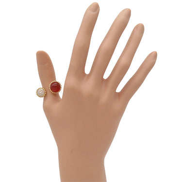 ヴァンクリーフアーペル Van Cleef & Arpels ペルレ クルール アントレ レ ドア VCARN32458 ローズゴールド K18PG ダイヤモンド カーネリアン #54(JP14) リング 指輪 ピンクゴールド 13号