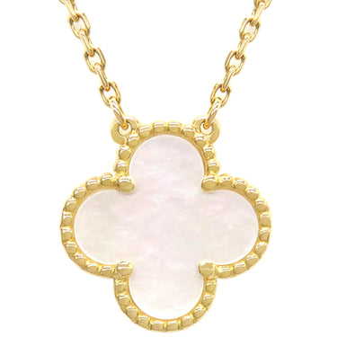 ヴァンクリーフアーペル Van Cleef & Arpels ヴィンテージ アルハンブラ ペンダント VCARA45900 パールホワイトXイエローゴールド K18YG マザーオブパール ネックレス 白 Au750 18K