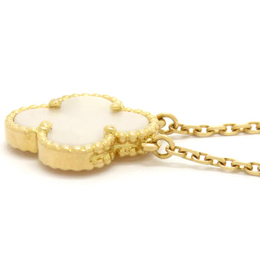 ヴァンクリーフアーペル Van Cleef & Arpels ヴィンテージ アルハンブラ ペンダント VCARA45900 パールホワイトXイエローゴールド K18YG マザーオブパール ネックレス 白 Au750 18K