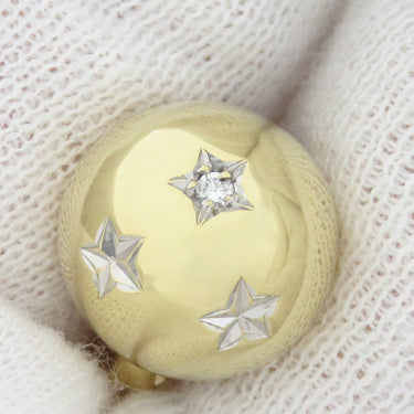 セリーヌ CELINE ボール＆スターモチーフ ダイヤ ピアス イエローゴールド K18YG ダイヤモンド ピアス Au750 18K 星モチーフ 1Pダイヤ クリップタイプ