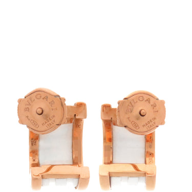ブルガリ BVLGARI B-zero1 ビーゼロワン 346464 ホワイトXピンクゴールド K18PG セラミック ピアス 白 BVLGARI 750