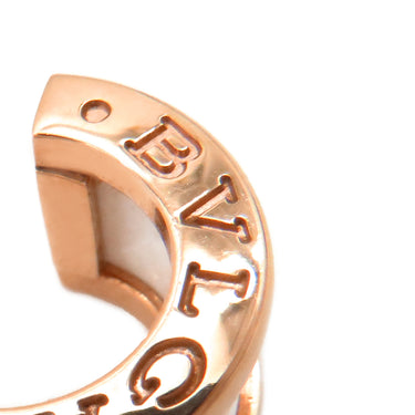 ブルガリ BVLGARI B-zero1 ビーゼロワン 346464 ホワイトXピンクゴールド K18PG セラミック ピアス 白 BVLGARI 750
