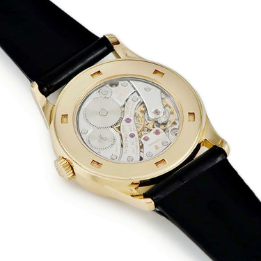 腕時計 パテックフィリップ PATEK PHILIPPE カラトラバ 5096J-001 手巻き メンズ K18YG 無垢 アイボリー バー シースルーバック