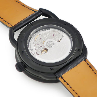 腕時計 エルメス HERMES アルソー ルール ドゥ ラ リュンヌ AR1.842 自動巻き メンズ 新品同様 ブラック PVD ダブルムーンフェイズ