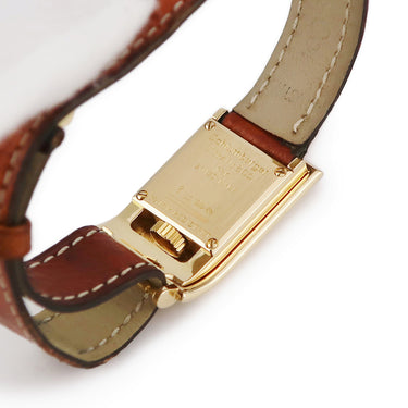 腕時計 ティファニー Tiffany & Co シュランバージェ 13902003 クオーツ レディース メーカーOH済み K18YG無垢 スクエア バー ヴィンテージ