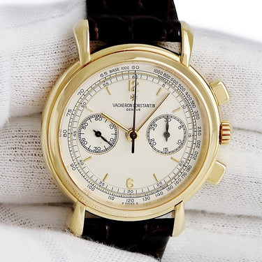 腕時計 ヴァシュロン・コンスタンタン VACHERON CONSTANTIN ヒストリカル クロノグラフ 47101/1 手巻き メンズ K18YG無垢 シルバー アンティーク