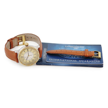 腕時計 ロンジン LONGINES リンドバーグ アワーアングル 628.5229 自動巻き メンズ K18YG無垢×SS コンビ ローマン 復刻 希少