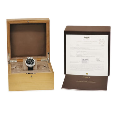 腕時計 ボヴェ Bovet フルリエ 19Thirty ナインティーンサーティ スティール ブラックラッカー NTS0029 手巻き メンズ 新品同様 ブラック