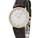 腕時計 オーデマピゲ AUDEMARS PIGUET ラウンドウォッチ クオーツ メンズ レディース OH済 K18YG無垢 バー 薄型 コインエッジ ヴィンテージ