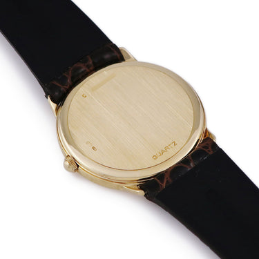 腕時計 オーデマピゲ AUDEMARS PIGUET ラウンドウォッチ クオーツ メンズ レディース OH済 K18YG無垢 バー 薄型 コインエッジ ヴィンテージ