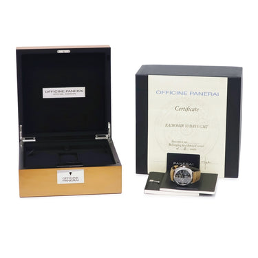 腕時計 パネライ PANERAI ラジオミール 10デイズ GMT アッチャイオ PAM00589 Q**/20 自動巻き メンズ Q番 ブラック デイト 大阪限定20本