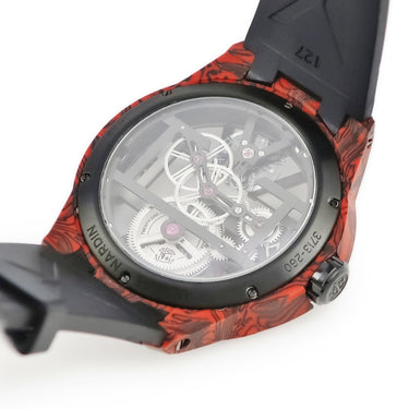 腕時計 ユリスナルダン ULYSSE NARDIN ニュー エグゼクティブ スケルトン X マグマ 3713-260/MAGMA 手巻き メンズ レッド スケルトン バー