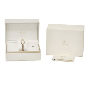 腕時計 クレドール Credor シグノ GSWE842 5A70-0BW0 クオーツ レディース K18PG×SS コンビ 純正ダイヤ オーバル ドレープ クォーツ