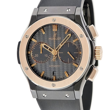腕時計 ウブロ HUBLOT クラシックフュージョン クロノグラフ セラミック キングゴールド  521.CO.1780.RX 自動巻き メンズ 黒 バー　