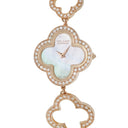 腕時計 ヴァンクリーフアーペル Van Cleef & Arpels アルハンブラ スモールモデル VCARN5KC00 クオーツ レディース K18PG無垢 純正ダイヤ シェル