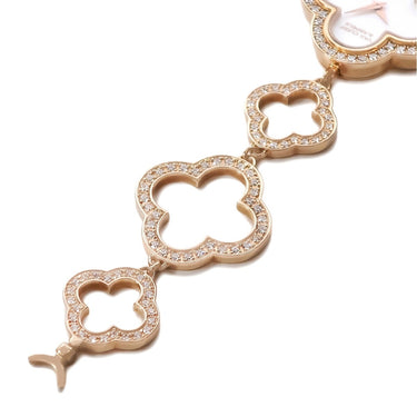 腕時計 ヴァンクリーフアーペル Van Cleef & Arpels アルハンブラ スモールモデル VCARN5KC00 クオーツ レディース K18PG無垢 純正ダイヤ シェル
