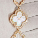 腕時計 ヴァンクリーフアーペル Van Cleef & Arpels アルハンブラ スモールモデル VCARN5KC00 クオーツ レディース K18PG無垢 純正ダイヤ シェル
