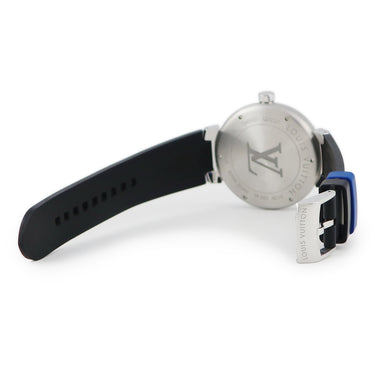 腕時計 ルイヴィトン LOUIS VUITTON タンブール ブルー スモールセコンド Q1D21 自動巻き メンズ フランスカラー Vライン