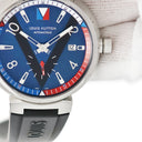 腕時計 ルイヴィトン LOUIS VUITTON タンブール ブルー スモールセコンド Q1D21 自動巻き メンズ フランスカラー Vライン