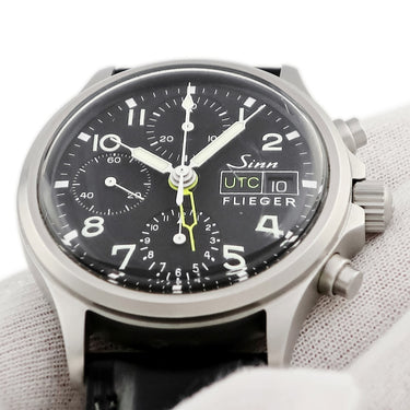 腕時計 ジン SINN 356 フリーガー UTC 356.FLIEGER.UTC 自動巻き メンズ デイト デュアルタイム GMT パイロット ブラック 黒