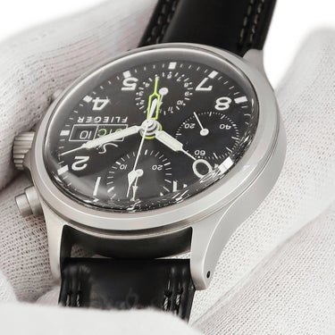 腕時計 ジン SINN 356 フリーガー UTC 356.FLIEGER.UTC 自動巻き メンズ デイト デュアルタイム GMT パイロット ブラック 黒