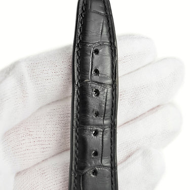 IWC IWC ブラック クロコダイル 腕時計パーツ 純正 替え クロコ バンド レザー 本革 ワニ アリゲーター ベルト ストラップ 予備 スペア 交換 20mm ブラック 黒