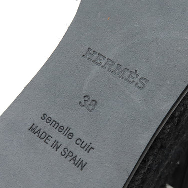 エルメス HERMES エスパドリーユ イテア30 ブラック ナッパレザー #38 サンダル 黒 厚底 ウェッジソール