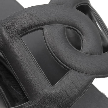 エルメス HERMES エスパドリーユ イテア30 ブラック ナッパレザー #38 サンダル 黒 厚底 ウェッジソール