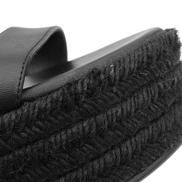 エルメス HERMES エスパドリーユ イテア30 ブラック ナッパレザー #38 サンダル 黒 厚底 ウェッジソール