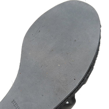 エルメス HERMES エスパドリーユ イテア30 ブラック ナッパレザー #38 サンダル 黒 厚底 ウェッジソール